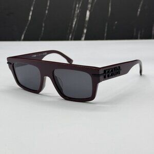 NEW FE40091U 69A FENDI BORDEAUX GREY SQUARE MEN FENDI SUNGLASSES